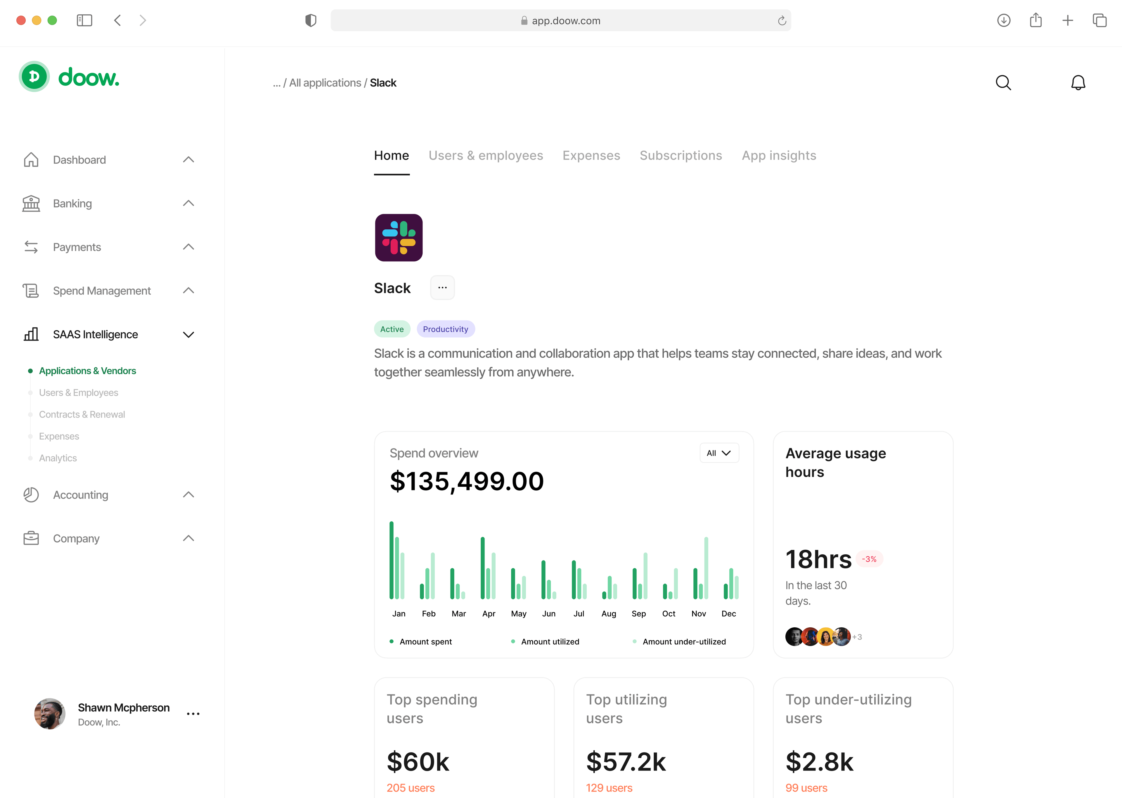 Applications and vendor demo screenshot